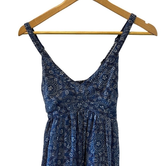 HOLLISTER Blue Floral Print Spaghetti Strap Mini Short Dress S - Picture 2 of 9
